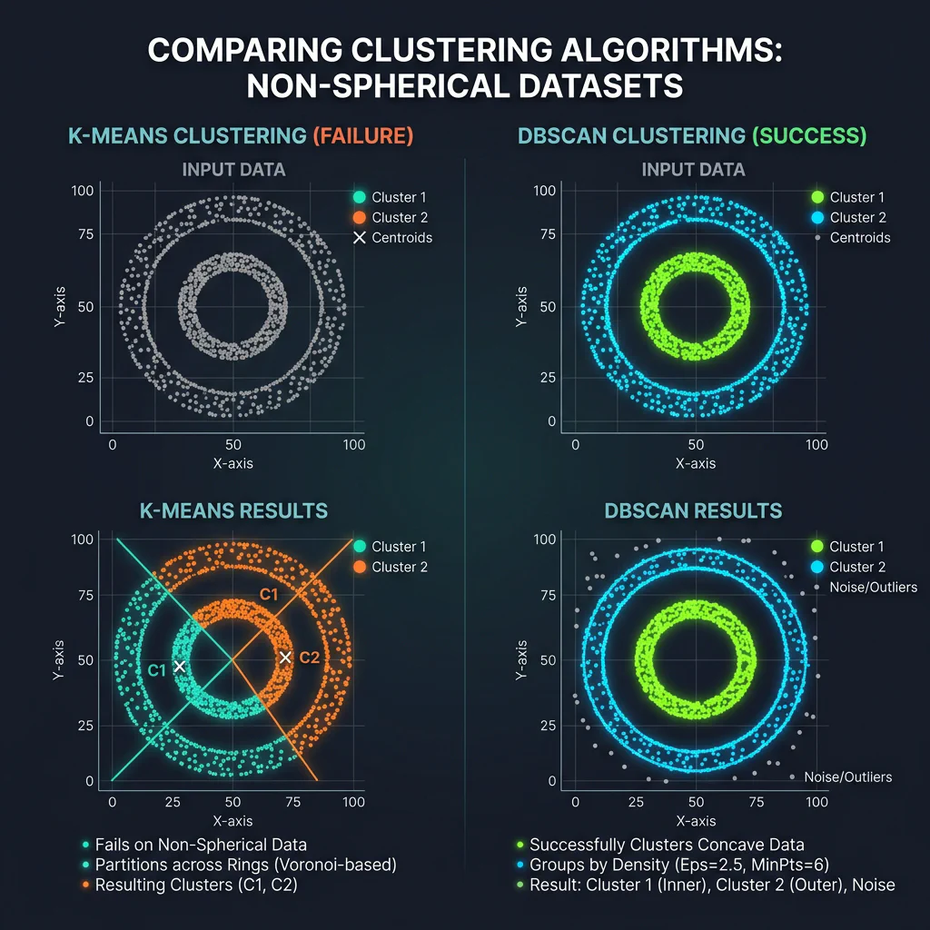 K-Means vs DBSCAN Comparison