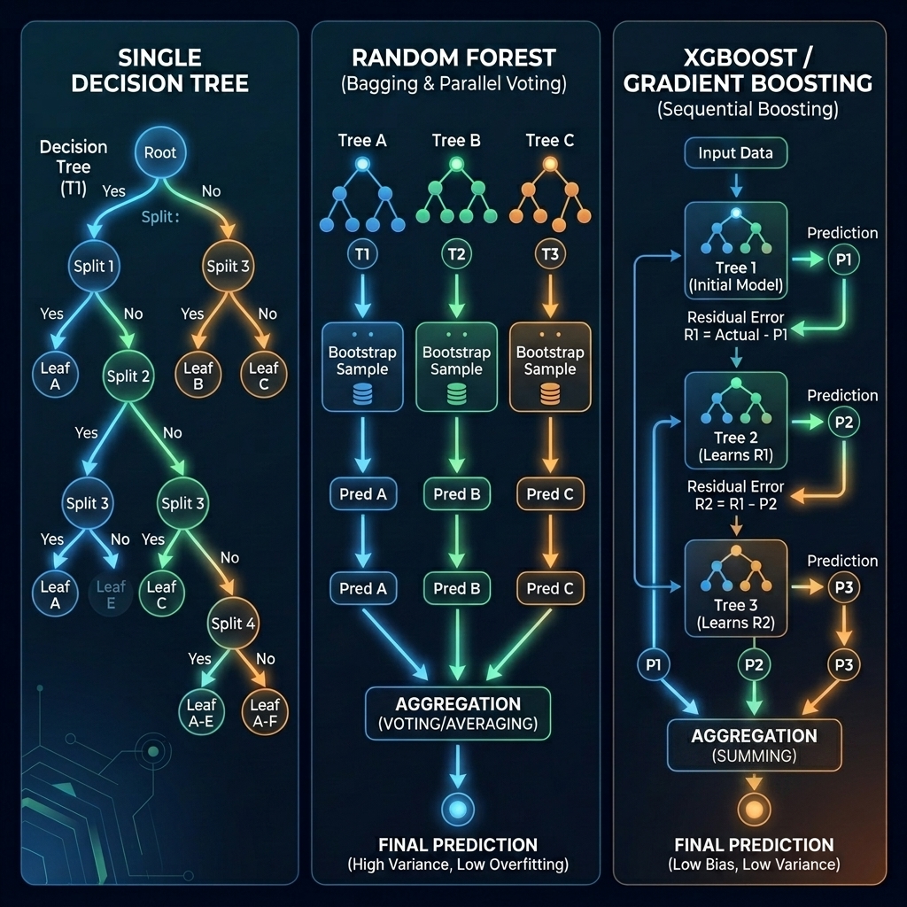 Decision Tree, Random Forest and XGBoost Comparison